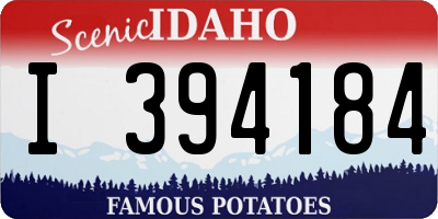ID license plate I394184