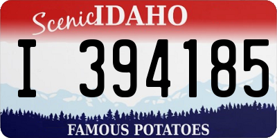 ID license plate I394185