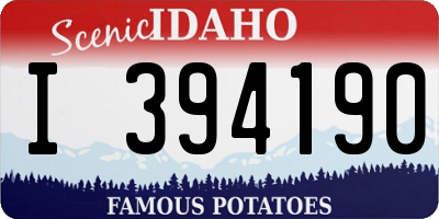 ID license plate I394190