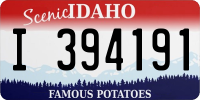 ID license plate I394191