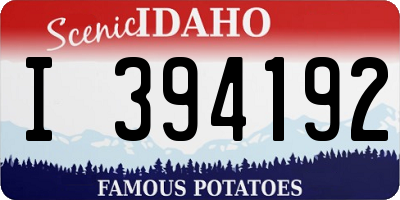 ID license plate I394192