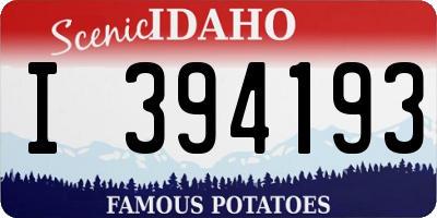 ID license plate I394193