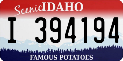 ID license plate I394194