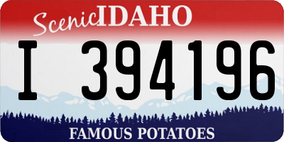 ID license plate I394196