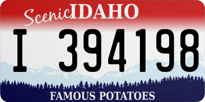 ID license plate I394198