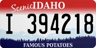 ID license plate I394218