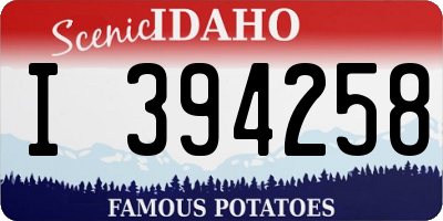 ID license plate I394258
