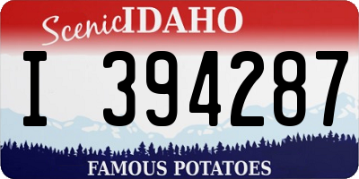 ID license plate I394287