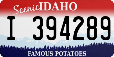 ID license plate I394289