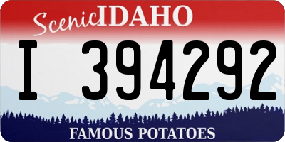 ID license plate I394292