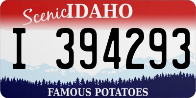 ID license plate I394293