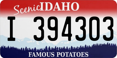 ID license plate I394303