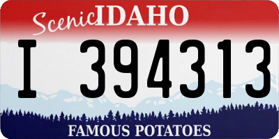 ID license plate I394313