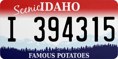 ID license plate I394315