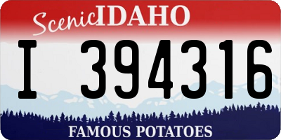 ID license plate I394316