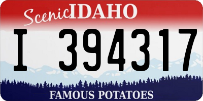 ID license plate I394317