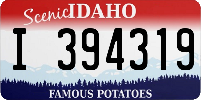 ID license plate I394319