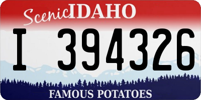 ID license plate I394326