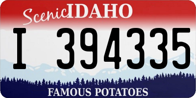 ID license plate I394335