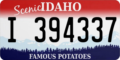 ID license plate I394337