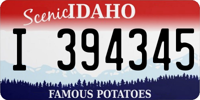 ID license plate I394345