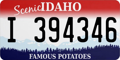 ID license plate I394346