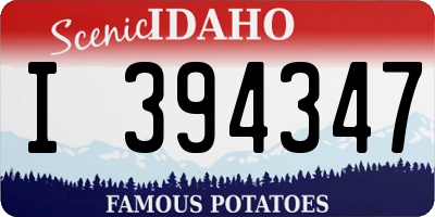 ID license plate I394347