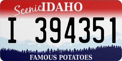 ID license plate I394351