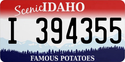 ID license plate I394355