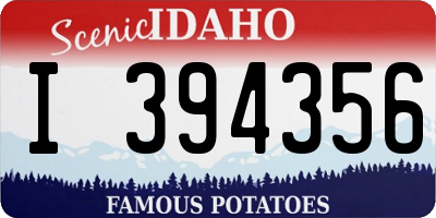 ID license plate I394356