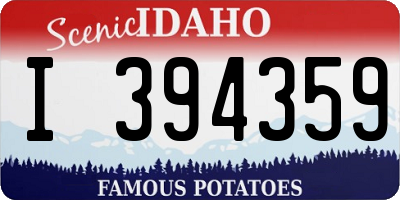 ID license plate I394359