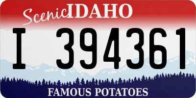 ID license plate I394361