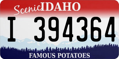 ID license plate I394364