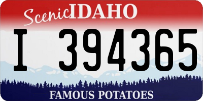 ID license plate I394365