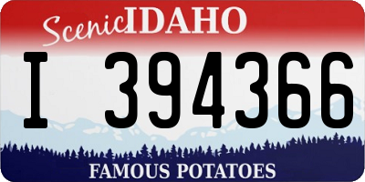ID license plate I394366