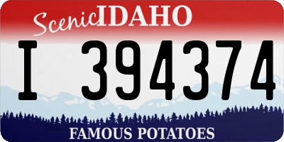 ID license plate I394374