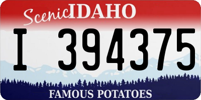 ID license plate I394375