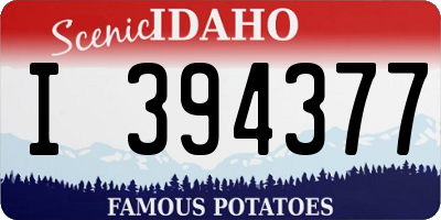 ID license plate I394377