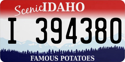 ID license plate I394380