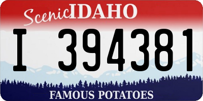 ID license plate I394381