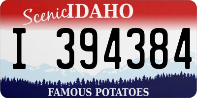 ID license plate I394384