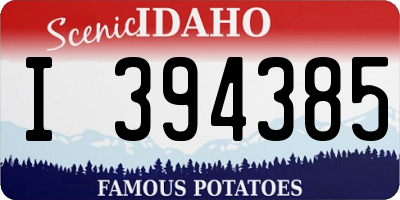 ID license plate I394385