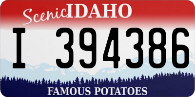 ID license plate I394386