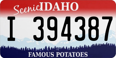 ID license plate I394387