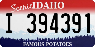 ID license plate I394391