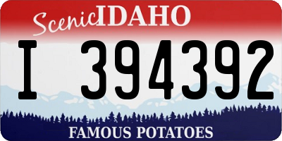ID license plate I394392