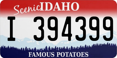 ID license plate I394399
