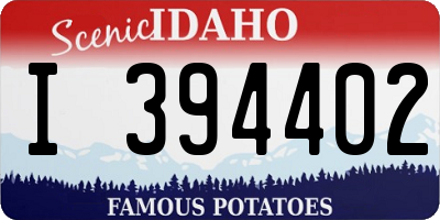 ID license plate I394402