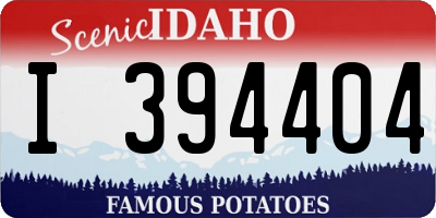 ID license plate I394404