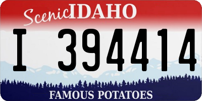ID license plate I394414